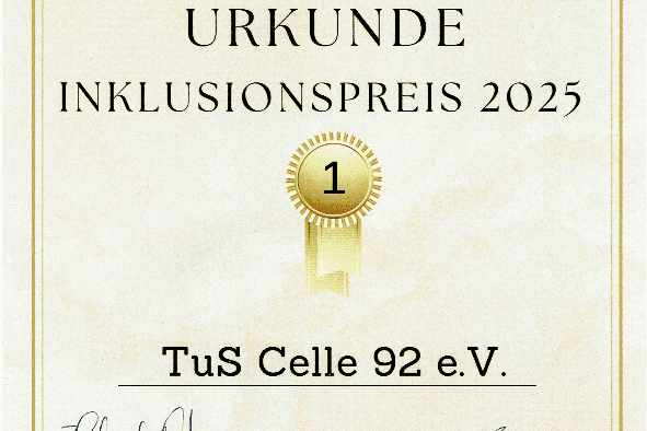 Urkunde Inklusionspreis 2025