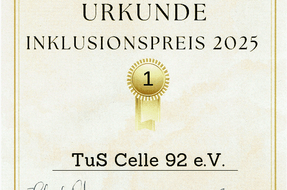 Urkunde Inklusionspreis 2025